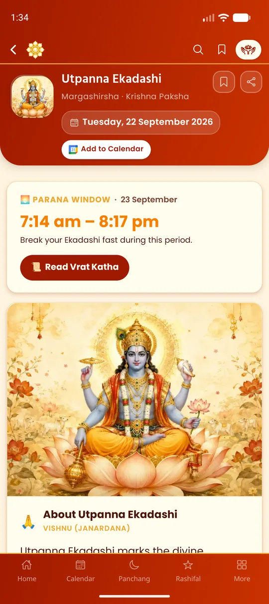 Ekadashi dates with Parana timing