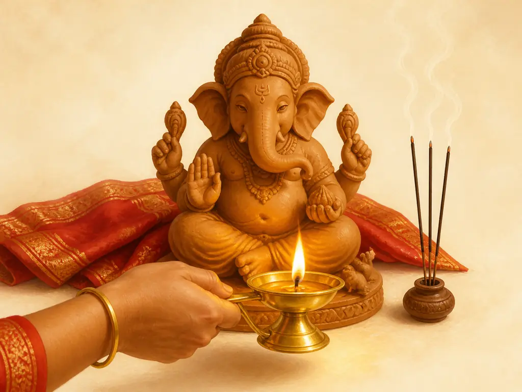 धूप · दीप — गणेश पूजा विधि