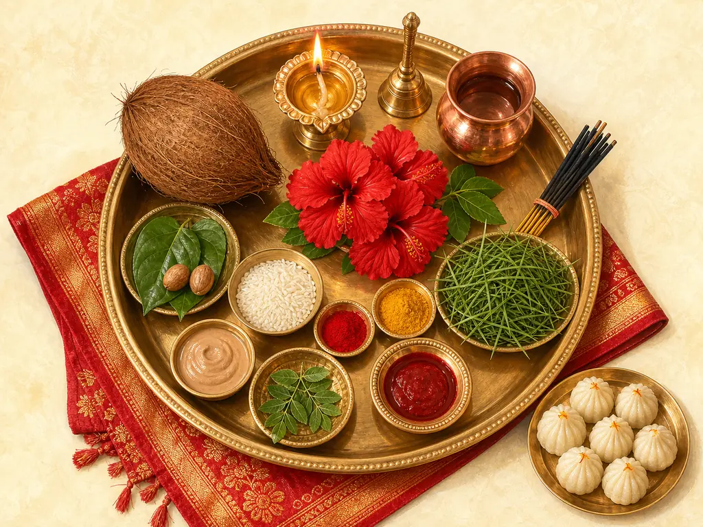 सामग्री — गणेश पूजा विधि